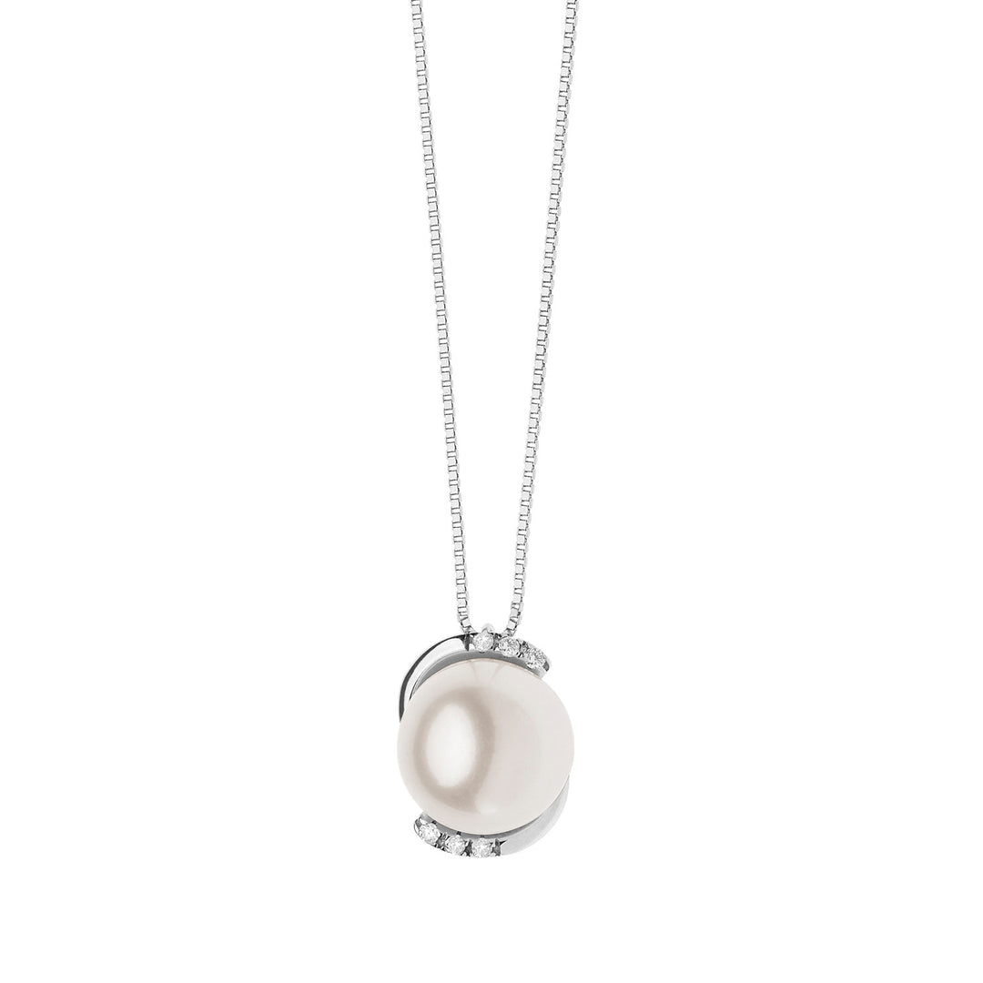 Comete Pearl Necklace in Gold and Diamonds GLP545