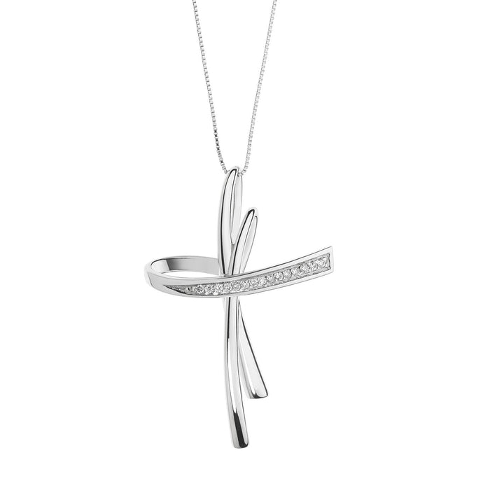 Comete Gold and Diamond Cross Necklace GLB1195
