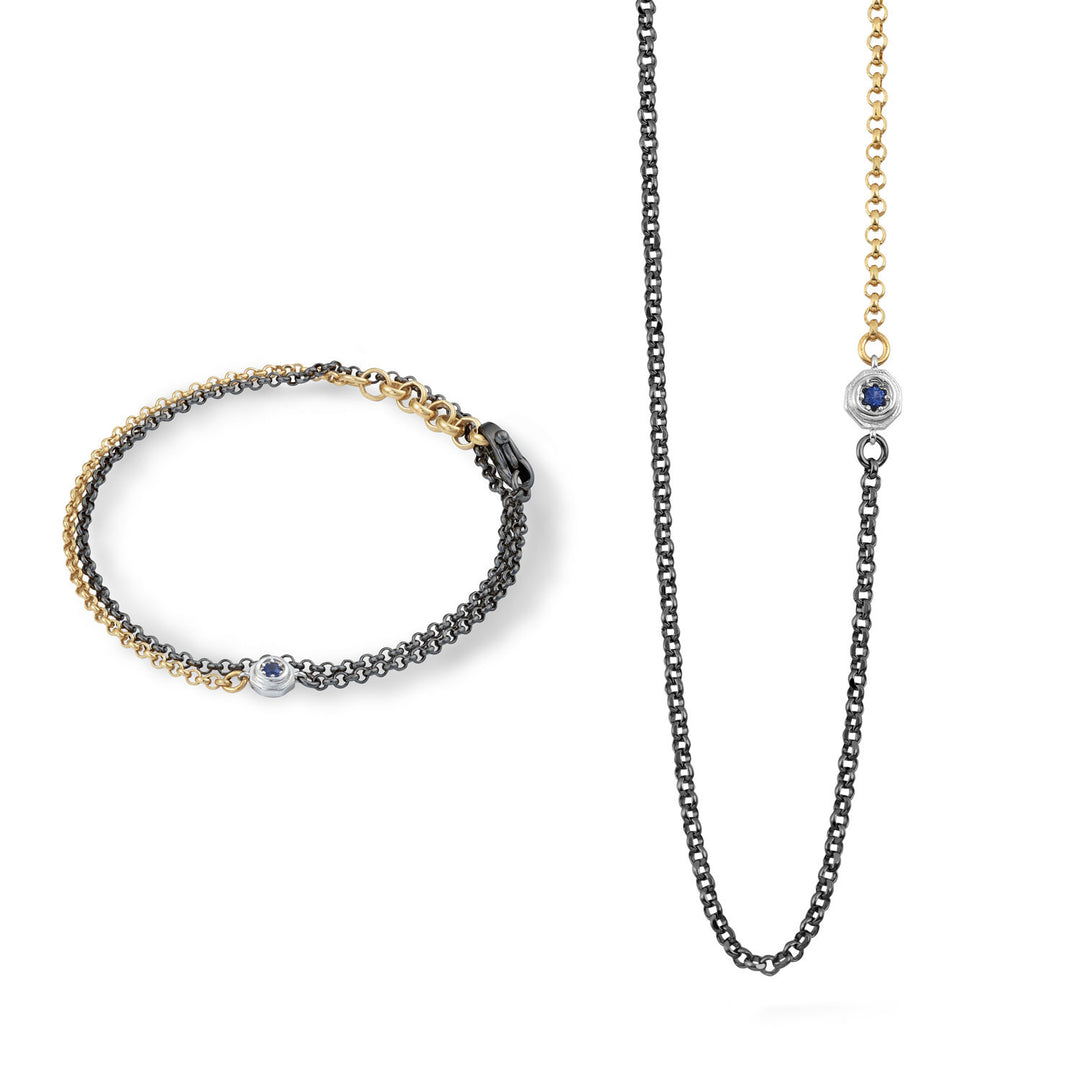 Collier et bracelet Comete Bluestar en argent jaune et bruni KIT7141047