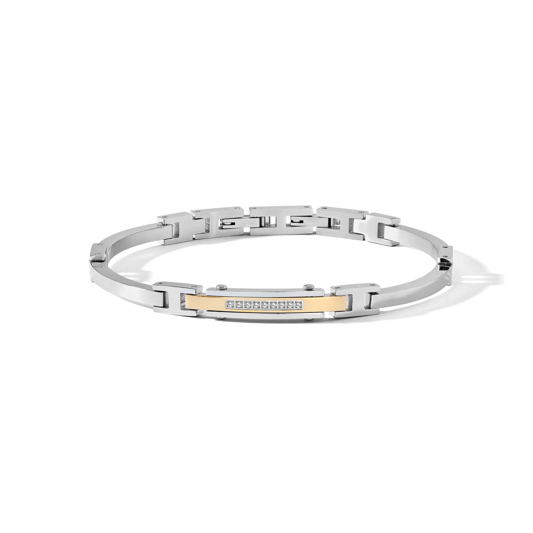 Pulsera Comete en Acero, PVD amarillo y Diamantes blancos UBR1286