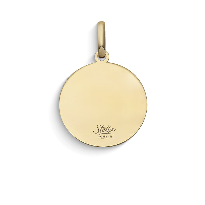 Comete Round pendant with Jesus icon in yellow gold and enamel KCOB040