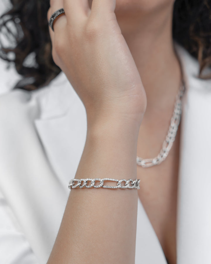 Pulsera Comete de plata 925 ‰ rodiada, circonitas blancas UBR1290