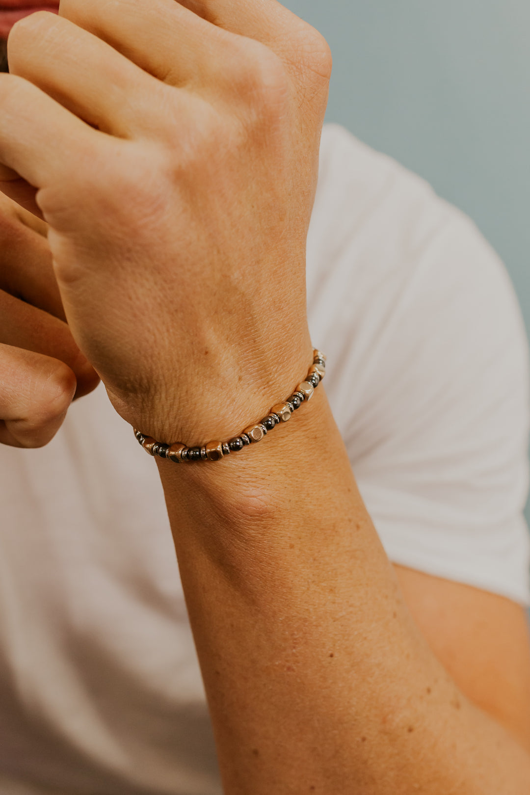 Bracelet Comete Acier et Hématite avec PVD rosé UBR1183