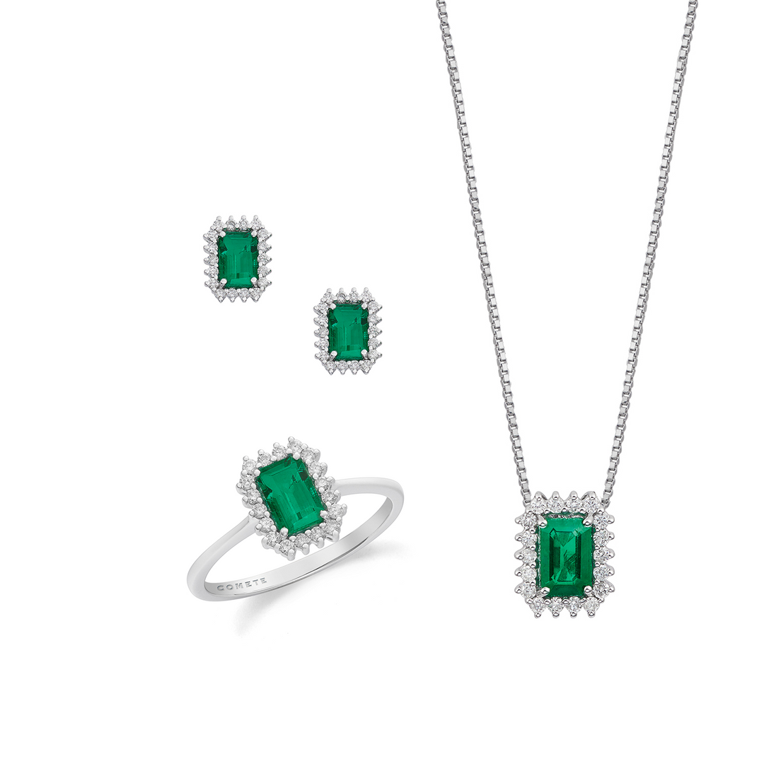 Comete Collier, bague et boucles d&