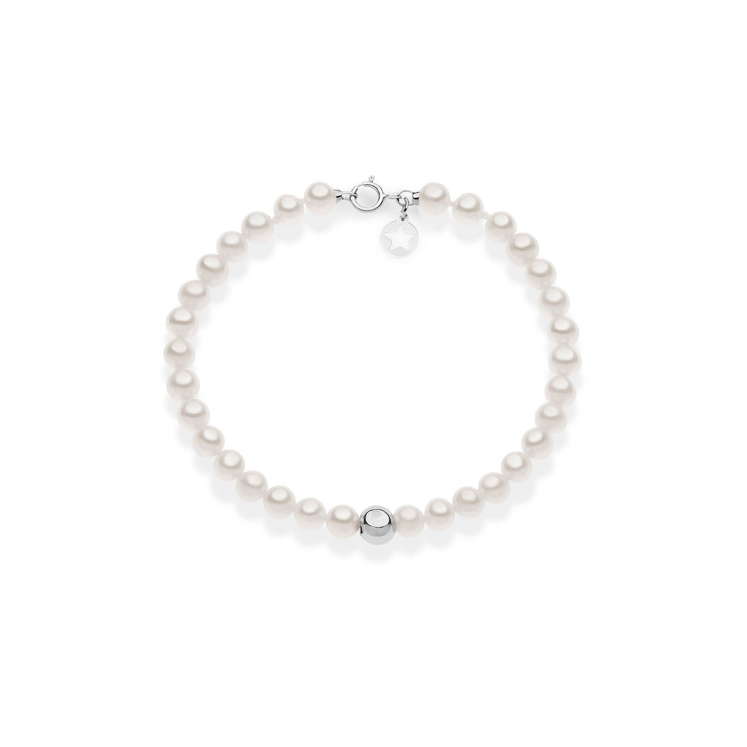 Comete Pearl bracelet and sphere in 375‰ white gold KBRQ264B