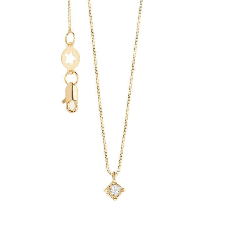 Collar Comete Punto de luz de diamantes en Oro y Diamante GLB1540