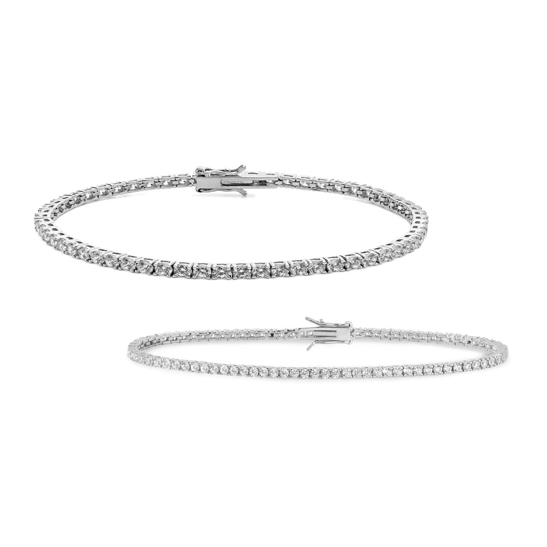 Comete Tennis Men and Women in 925‰ Silver and white zircons KIT175M16987M20