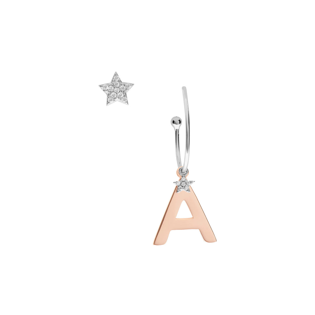 Comete Silver Earrings Letter A ORA148