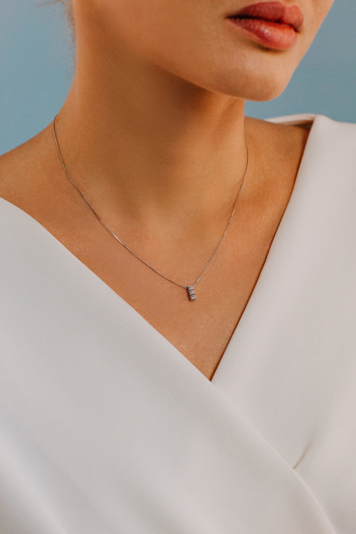 Comete Trilogy Necklace in Gold and Diamonds GLB1531