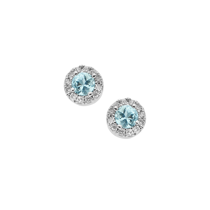 Comete Earrings in Gold, Diamonds and Round Aquamarine ORQ226