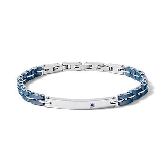 Comete Regalo Divino Kit Pulsera acero cerámica y gemelos zafiro azul KITGVZAF
