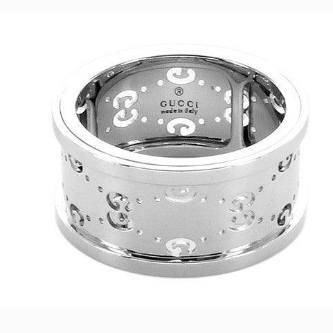 Anillo Gucci Icon Twirl GG en oro blanco de 18 quilates talla 13 201985 J8500 9000