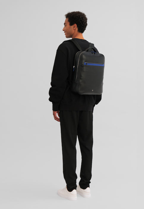 DuDu PC -Rucksack von bis zu 16 Zoll im echten Leder, eleganter Reise -Rucksack mit großer Kapazität mit Trolley -Unterstützung