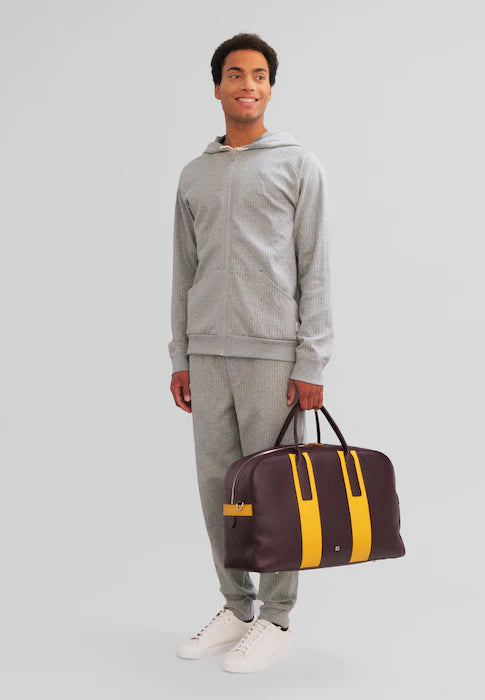 DUDU Sac à bandoulière de voyage en cuir, sac de sport de week-end pour hommes et femmes, grand 32 L, sac de voyage de week-end 49 cm