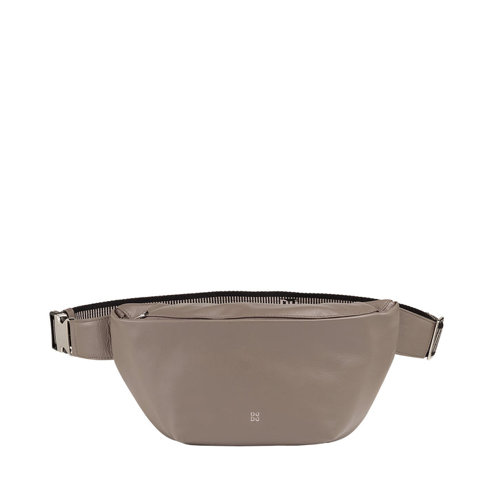 DUDU Sac banane en cuir véritable pour homme et femme avec sangle réglable, design spacieux et élégant, sac banane à 3 fermetures éclair