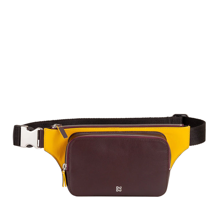 DUDU Marsupio Uomo in Pelle Colorato, Marsupio Elegante Capiente per Viaggio con Tasca Porta Cellulare Smartphone