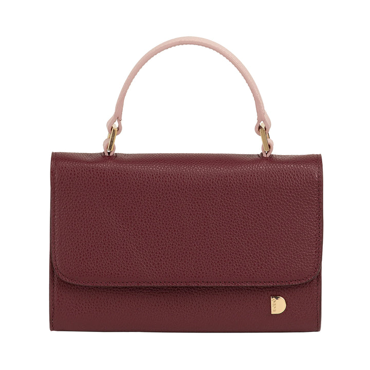 DUDU Bolso Pequeño de Mujer en Piel Auténtica Made in Italy, Bolso de Mano y Bandolera, Piel Flor o Ante - Mini Bolso con Bandolera Ajustable y Extraíble, Solapa con Cierre Magnético