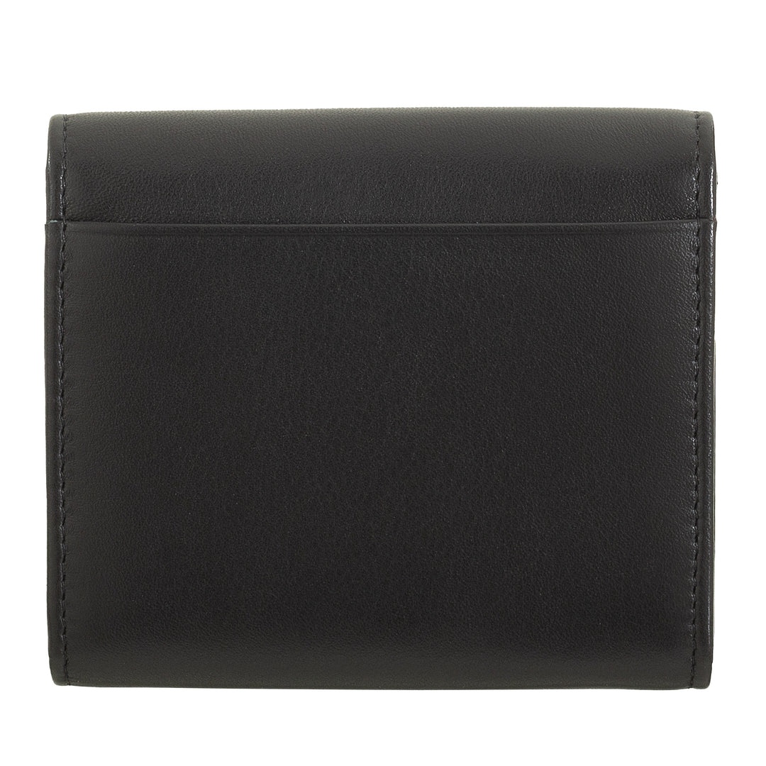 DUDU Cartera Mini Slim para Mujer de Piel Auténtica con Monedero con Cremallera, Cierre de Botón, Cartera Compacta de Color