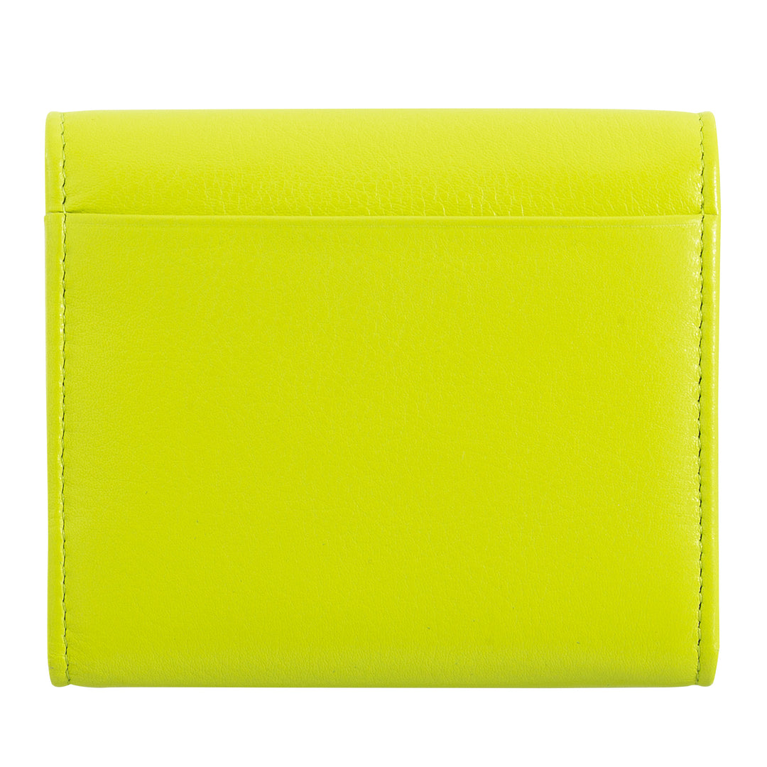 DUDU Cartera Mini Slim para Mujer de Piel Auténtica con Monedero con Cremallera, Cierre de Botón, Cartera Compacta de Color