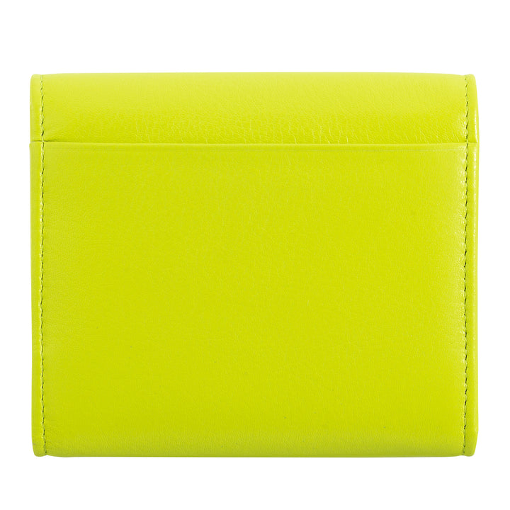 DUDU Cartera Mini Slim para Mujer de Piel Auténtica con Monedero con Cremallera, Cierre de Botón, Cartera Compacta de Color
