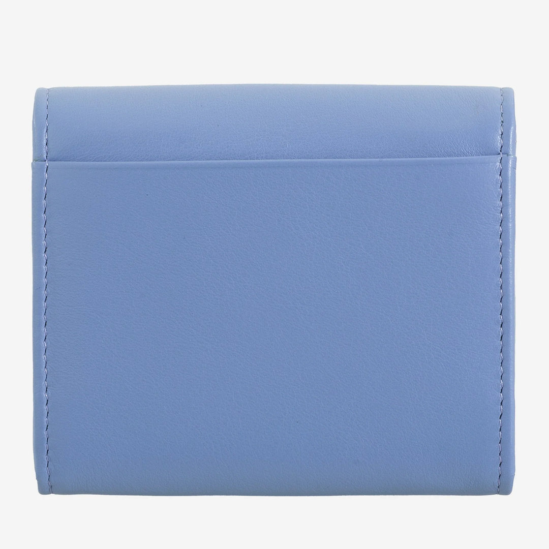 DUDU Cartera Mini Slim para Mujer de Piel Auténtica con Monedero con Cremallera, Cierre de Botón, Cartera Compacta de Color