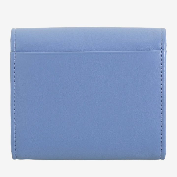 DUDU Cartera Mini Slim para Mujer de Piel Auténtica con Monedero con Cremallera, Cierre de Botón, Cartera Compacta de Color