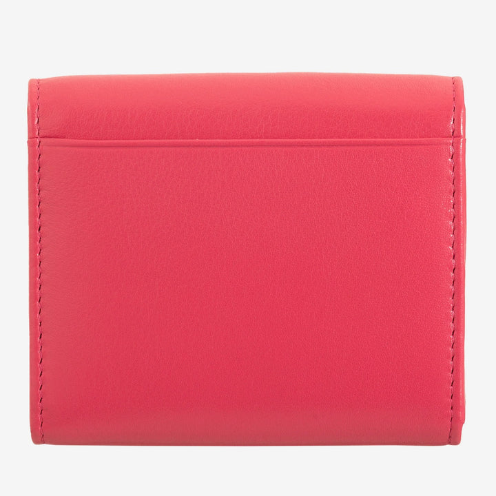 DUDU Cartera Mini Slim para Mujer de Piel Auténtica con Monedero con Cremallera, Cierre de Botón, Cartera Compacta de Color