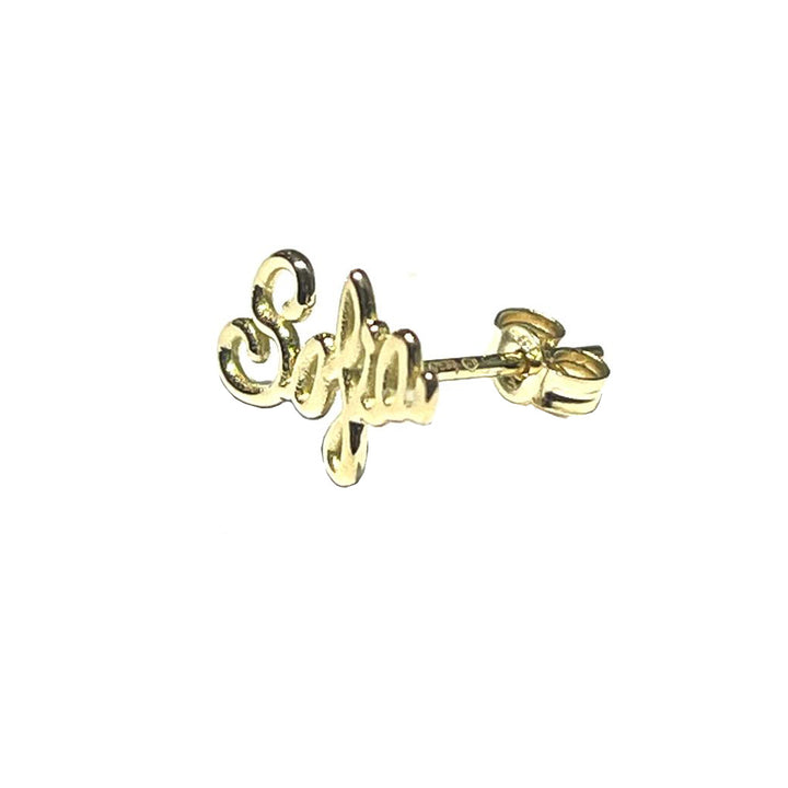 Brinco mono com nome de fio de ouro 18kt