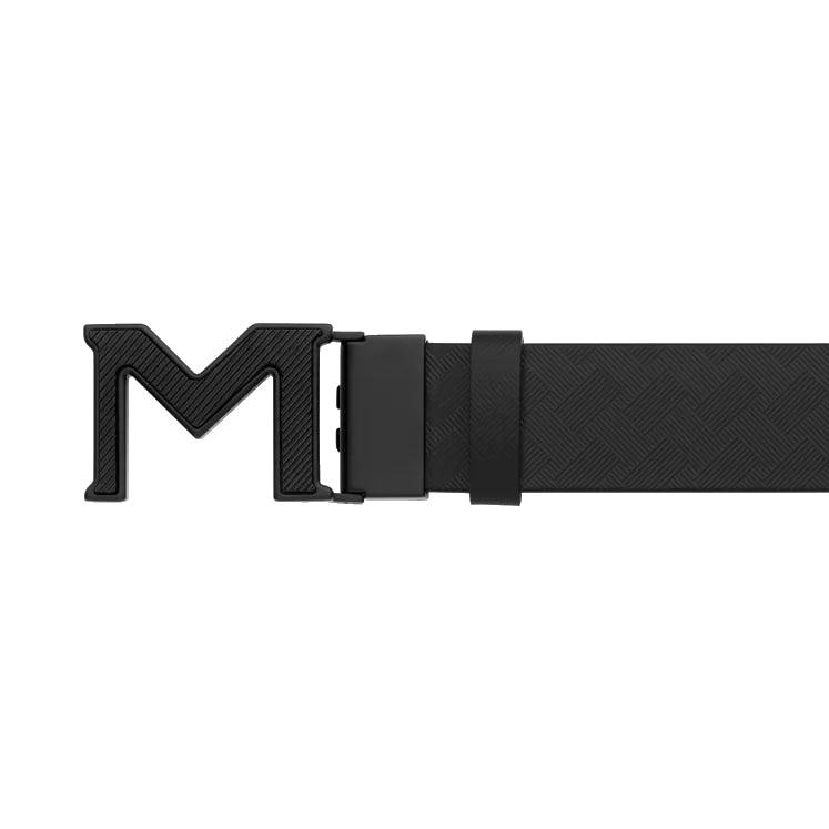 Cinturón reversible Montblanc con hebilla M Extrem 3.0 negro/negro liso 198646 - Capodagli 1937