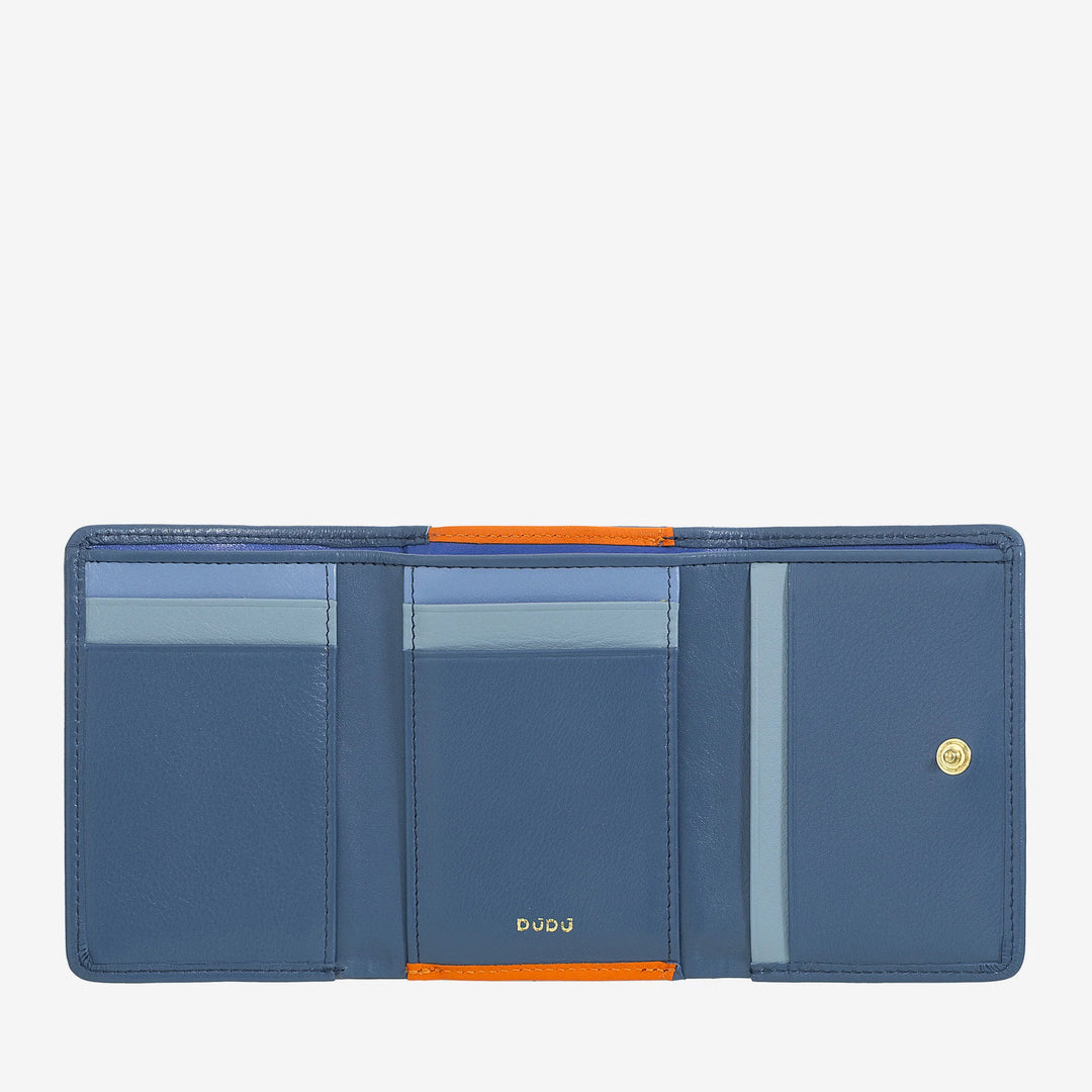 DUDU Portafoglio Donna Piccolo in Pelle RFID con Portamonete a Clic Clac Compatto 6 Porta Carte Tessere