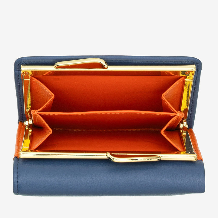 DUDU Portafoglio Donna Piccolo in Pelle RFID con Portamonete a Clic Clac Compatto 6 Porta Carte Tessere