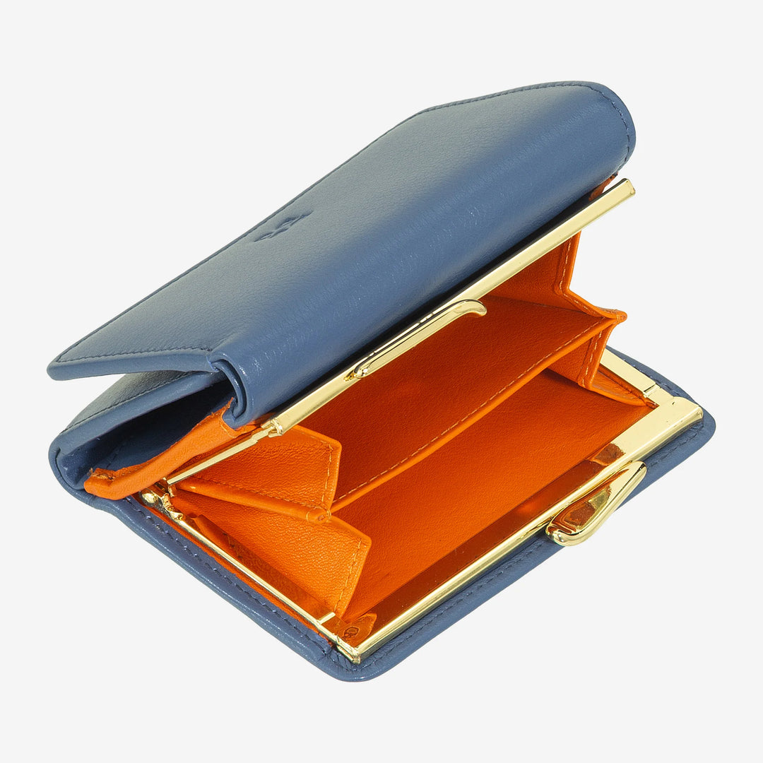 DUDU Portafoglio Donna Piccolo in Pelle RFID con Portamonete a Clic Clac Compatto 6 Porta Carte Tessere