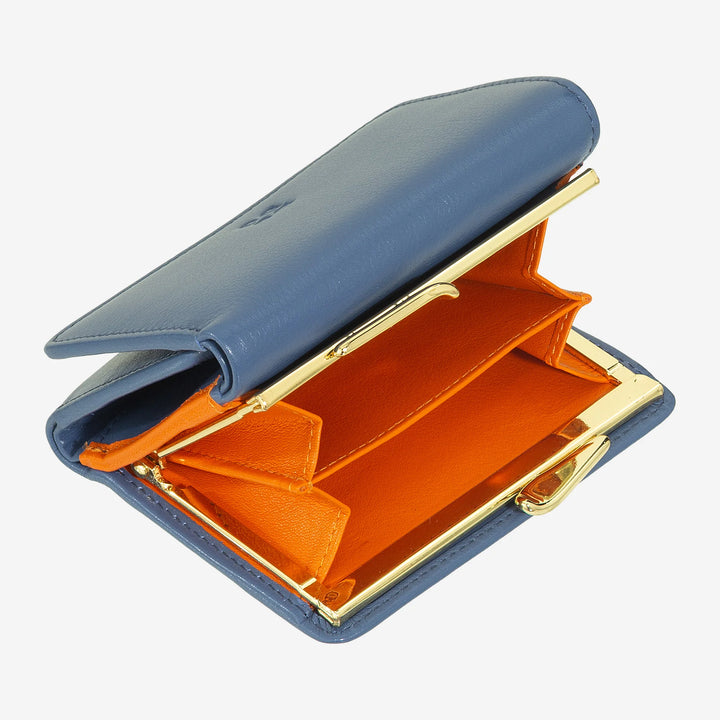 DUDU Portafoglio Donna Piccolo in Pelle RFID con Portamonete a Clic Clac Compatto 6 Porta Carte Tessere