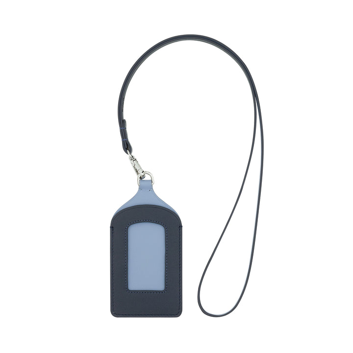 DUDU Leather Neck Badge Holder, with Detachable Cord, Credit Card Size Pass Holder, Badge Holder for Exhibitions Office