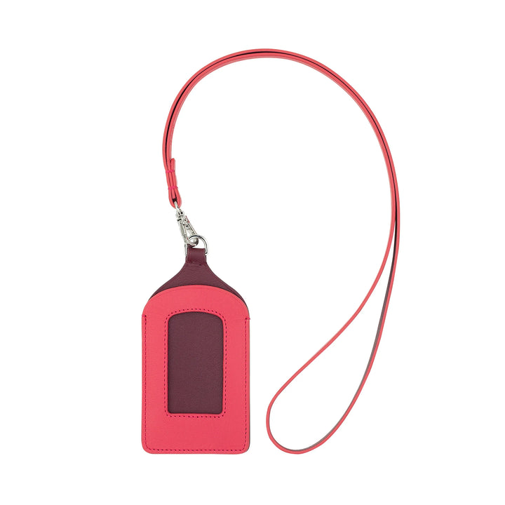 DUDU Porta Credencial de Cuero para el Cuello, con Cordón Desmontable, Porta Credencial Tamaño Tarjeta de Crédito, Porta Credencial para Ferias, Conferencias, Oficina