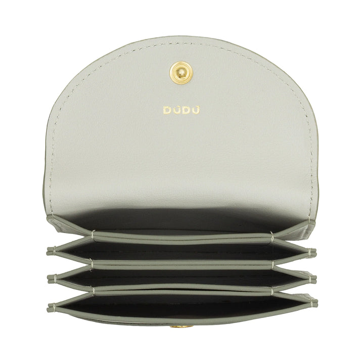 DUDU Tarjetero Compacto de Piel en Forma de Acordeón - Tarjetero para Hombre y Mujer con Múltiples Compartimentos, Cierre con Botones, Práctico para Tarjetas y Documentos