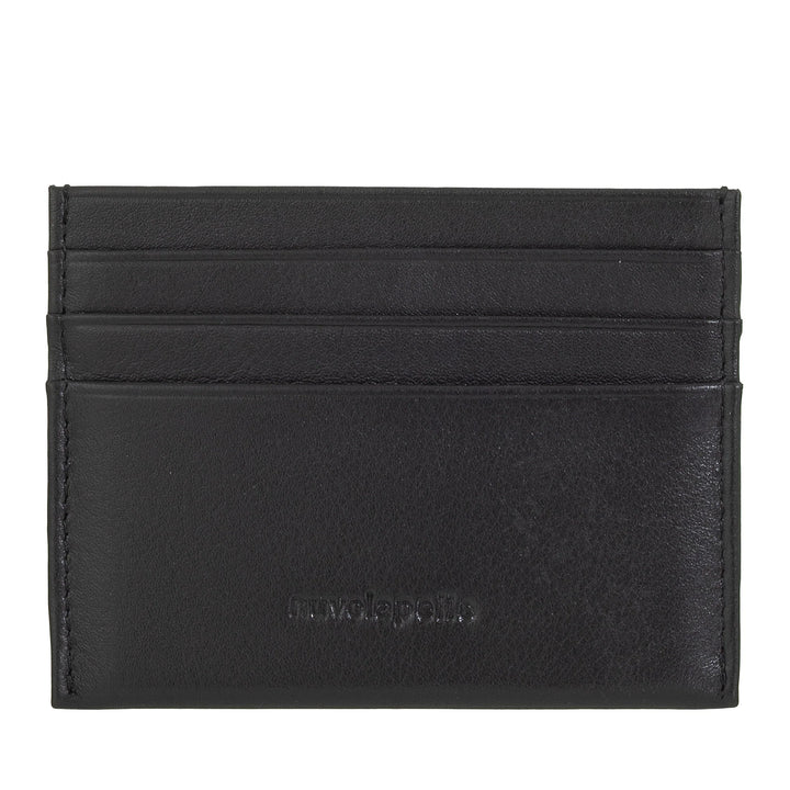 Nuvola Pelle Porta Carte di Credito Uomo Donna Slim - Portafoglio Sottile Tascabile in Morbida Pelle Nappa con 6 Slot Porta Tessere