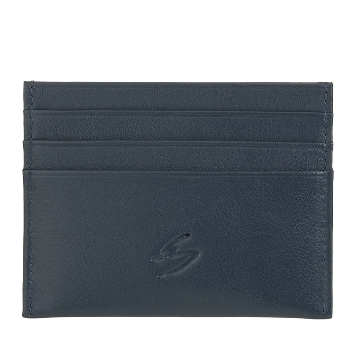 Nuvola Pelle Porta Carte di Credito Uomo Donna Slim - Portafoglio Sottile Tascabile in Morbida Pelle Nappa con 6 Slot Porta Tessere