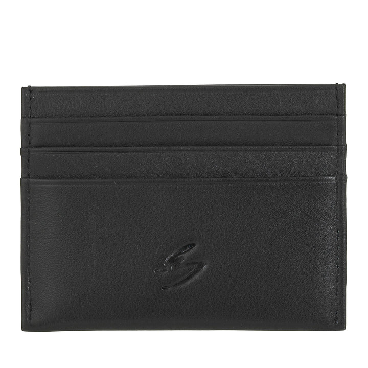 Nuvola Pelle Porta Carte di Credito Uomo Donna Slim - Portafoglio Sottile Tascabile in Morbida Pelle Nappa con 6 Slot Porta Tessere