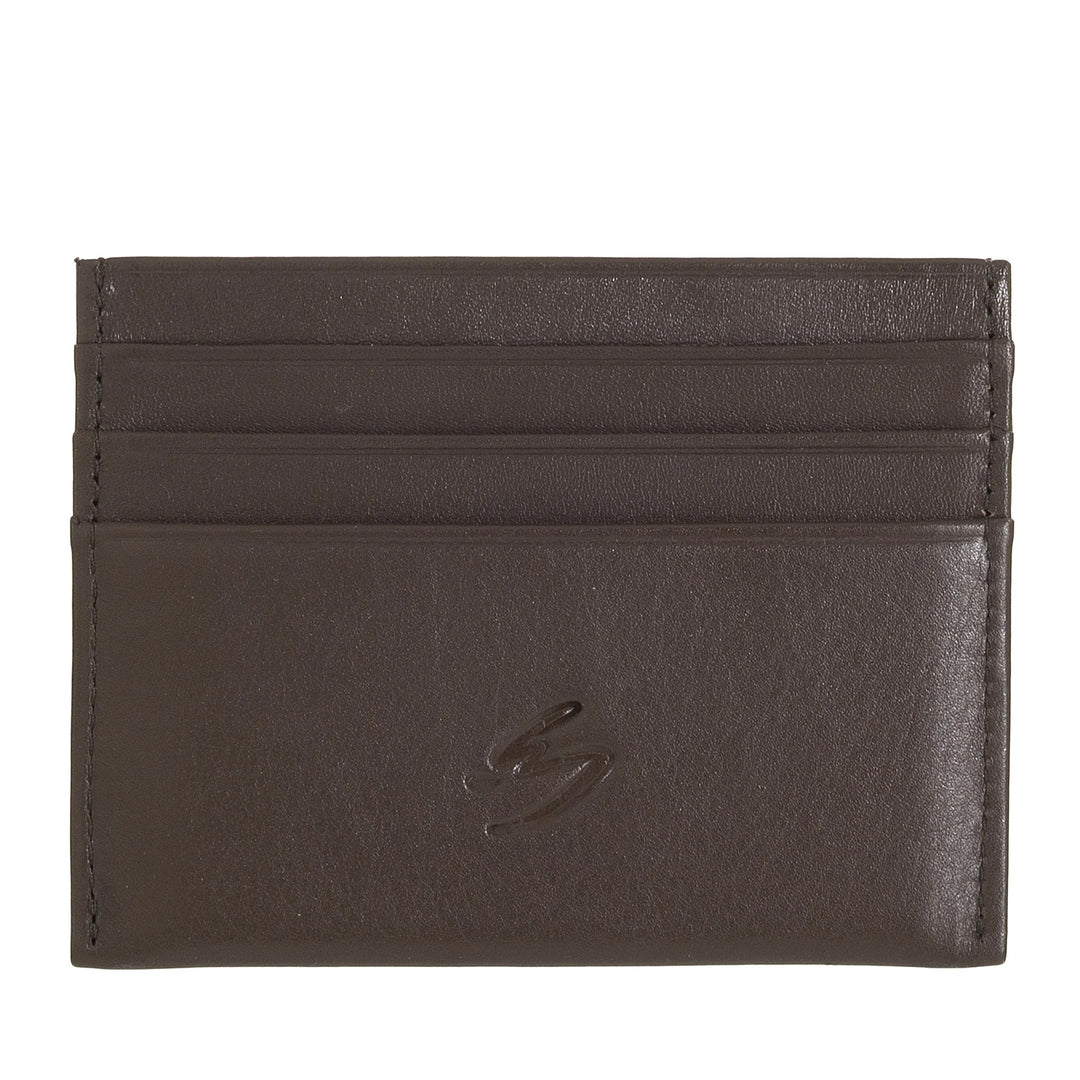 Nuvola Pelle Porta Carte di Credito Uomo Donna Slim - Portafoglio Sottile Tascabile in Morbida Pelle Nappa con 6 Slot Porta Tessere