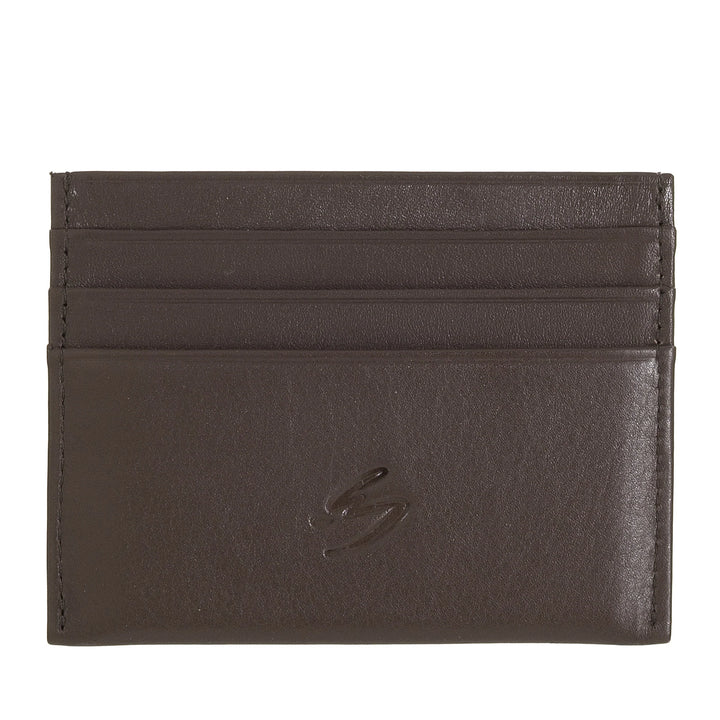 Nuvola Pelle Porta Carte di Credito Uomo Donna Slim - Portafoglio Sottile Tascabile in Morbida Pelle Nappa con 6 Slot Porta Tessere