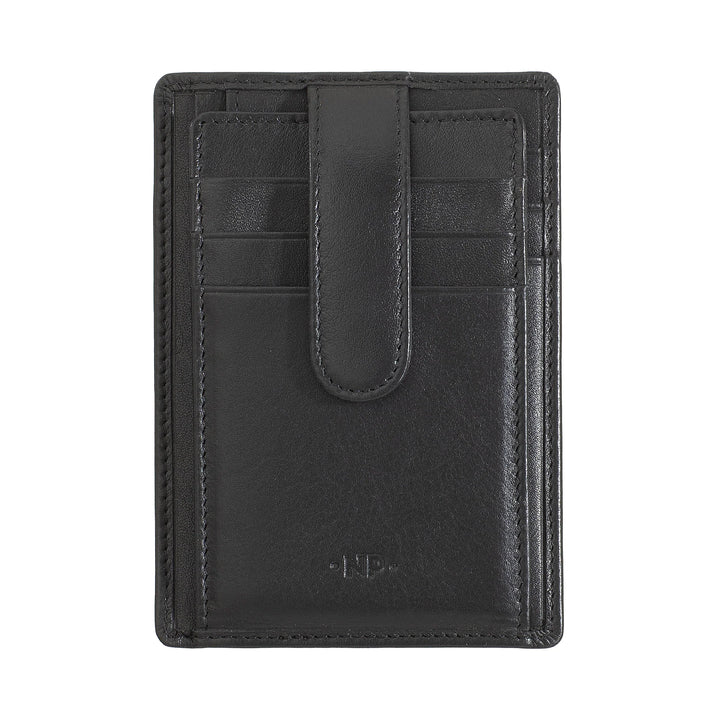 Porte-cartes de crédit ultra-fin pour hommes Nuvola Pelle Slim en cuir Nappa avec fermeture à bouton