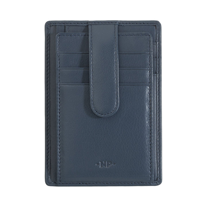 Nuvola Leather Camping Cards Men's Man Slim في جلد Nappa مع إغلاق زر