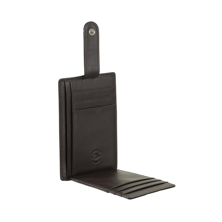 Nuvola Pelle Porta Carte di Credito Uomo Slim Ultrasottile in Pelle Nappa con Chiusura a Bottone