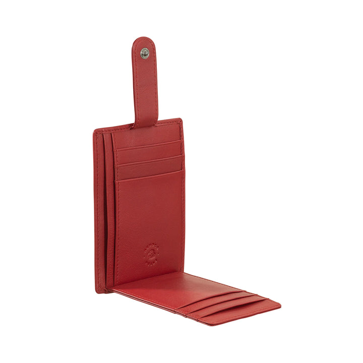 Porte-cartes de crédit ultra-fin pour hommes Nuvola Pelle Slim en cuir Nappa avec fermeture à bouton