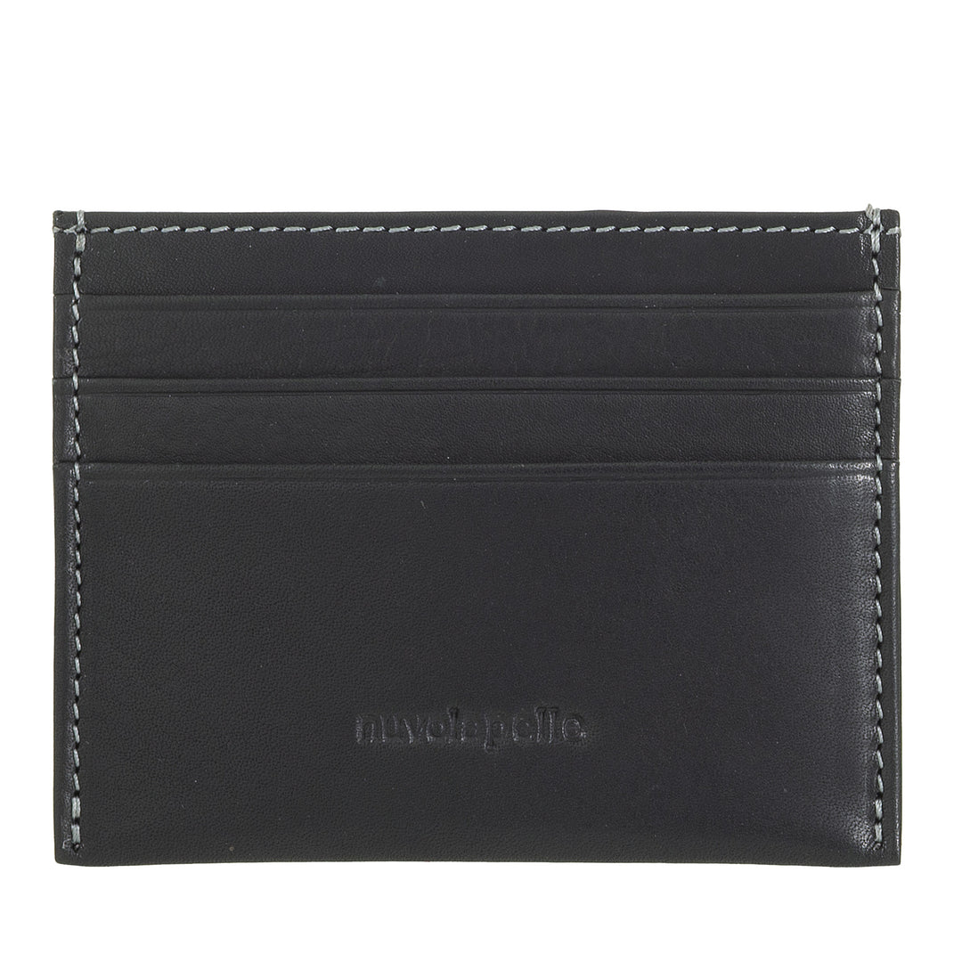 Nuvola Pelle Petit porte-cartes en cuir – Porte-cartes fin pour homme et femme, poche fine avec poches pour cartes et cartes de visite dans un design compact