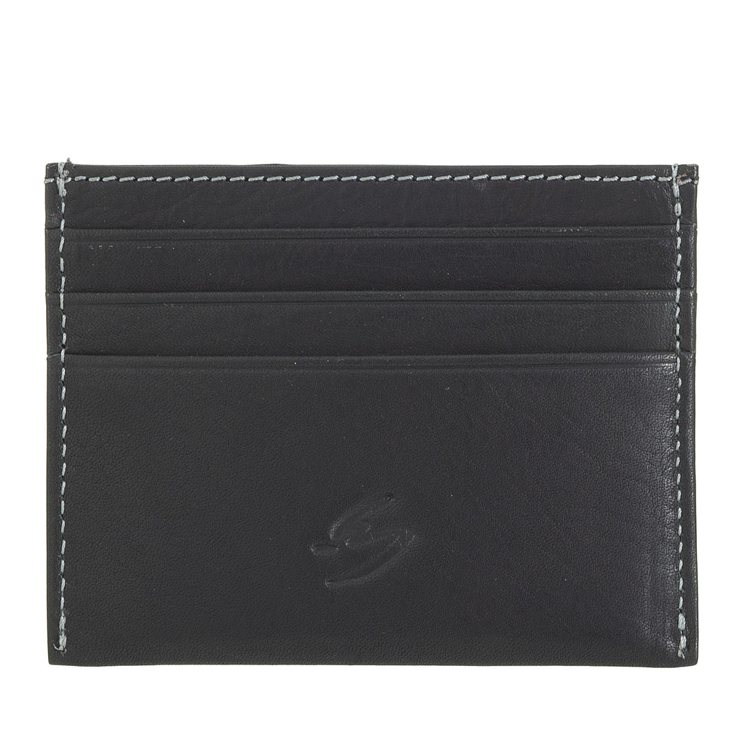 Nuvola Pelle Petit porte-cartes en cuir – Porte-cartes fin pour homme et femme, poche fine avec poches pour cartes et cartes de visite dans un design compact