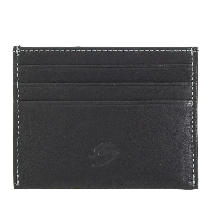 Nuvola Pelle Petit porte-cartes en cuir – Porte-cartes fin pour homme et femme, poche fine avec poches pour cartes et cartes de visite dans un design compact