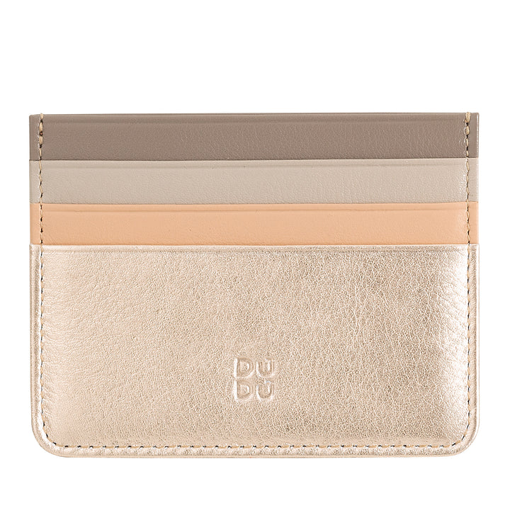 Colorful Nappa leather credit card holder with 6 pockets DUDU