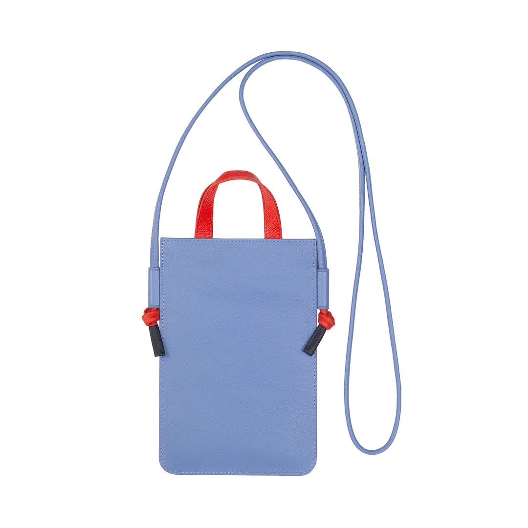 DUDU Genuine Leather Cell Phone Shoulder Bag, Elegant Shoulder Neck Smartphone Holder, Colorful Phone Pouch